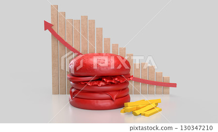 The Red Hamberger on white background for food or health concept 3d Rendering. The Red Hamberger on white background for food or health concept 3d Rendering. 130347210