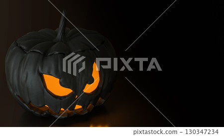 The Black Pumpkin for Halloween orHoliday concept 3d Rendering. The Black Pumpkin for Halloween orHoliday concept 3d Rendering. 130347234