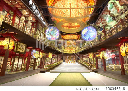 遊戲背景：日式城堡內部，天花板很高 130347248