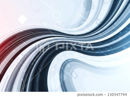 Streamlined business background texture CG material / geometric pattern, wave, blue Streamlined business background texture CG material / geometric pattern, wave, blue 130347744