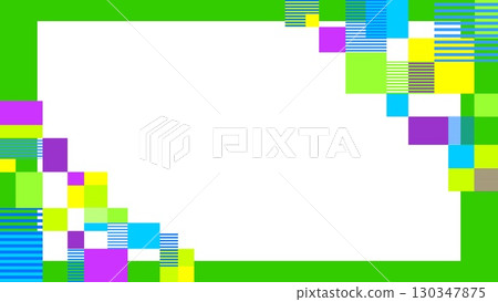 Geometric pattern frame white space square border green Geometric pattern frame white space square border green 130347875