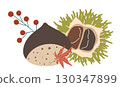 Cute chestnut illustration 130347899