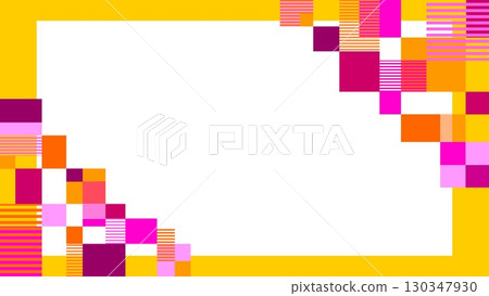 Geometric pattern frame, white space, rectangle, border, orange 130347930