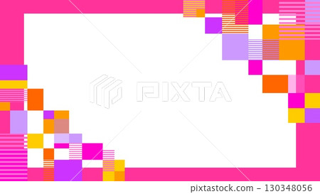 Geometric pattern frame white space rectangle border pink 130348056