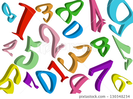 扭曲數字的背景說明 130348234