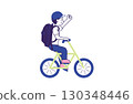 一名男子高興地騎自行車 130348446