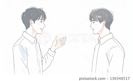 男人和男孩的水彩和手繪插圖 男人和男孩的水彩和手繪插圖 130348517