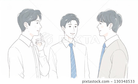 男人和男孩的水彩和手繪插圖 男人和男孩的水彩和手繪插圖 130348533