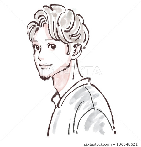 Watercolor and hand-drawn illustrations of men and boys 130348621