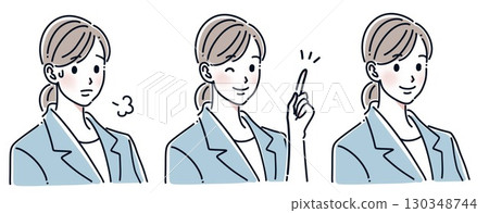 穿西裝的女人的簡單插圖集 130348744