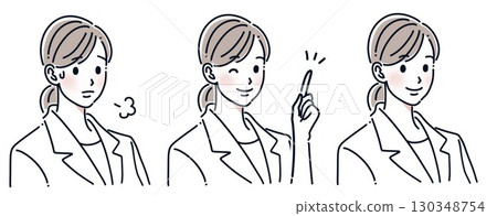 穿西裝的女人的簡單插圖集 130348754