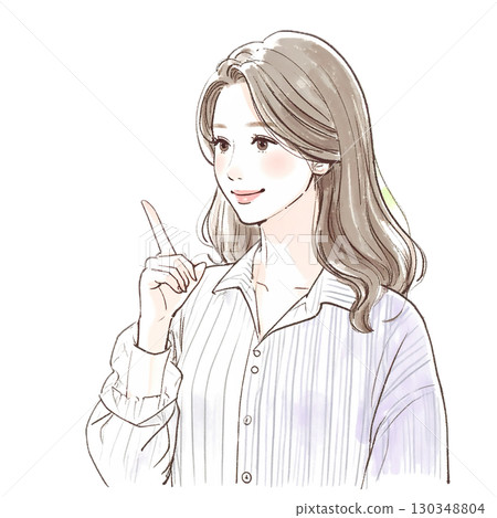 婦女和女孩的水彩和手繪插圖素材 130348804