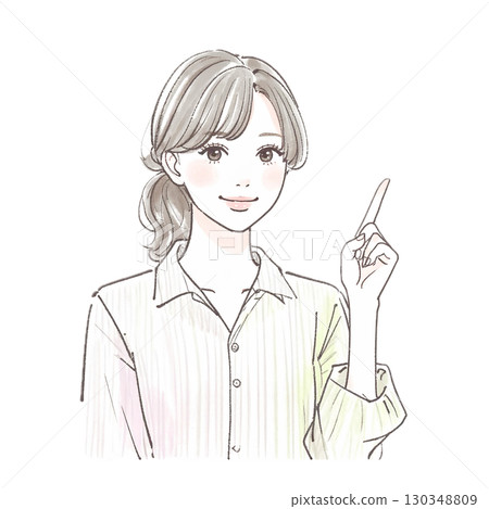 婦女和女孩的水彩和手繪插圖素材 130348809