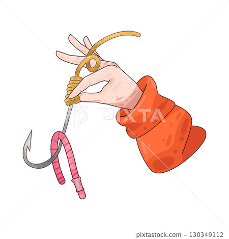 illustration of worm on a hook illustration of worm on a hook 130349112