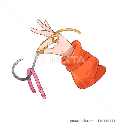 illustration of worm on a hook illustration of worm on a hook 130349113