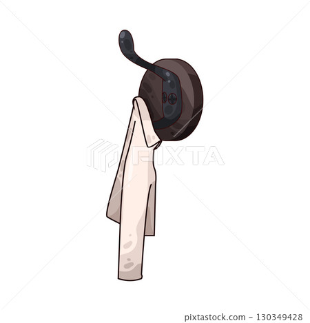 illustration of shirt hanging on hook 130349428