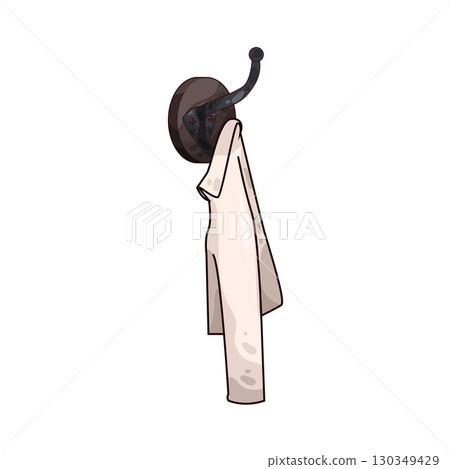 illustration of shirt hanging on hook 130349429