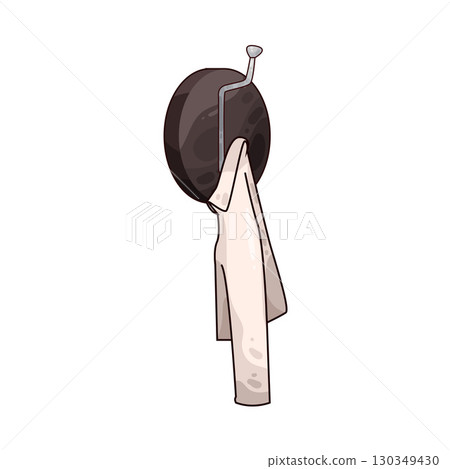 illustration of shirt hanging on hook 130349430