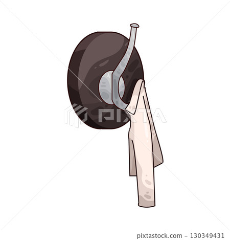 illustration of shirt hanging on hook 130349431