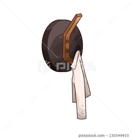 illustration of shirt hanging on hook 130349433