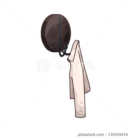 illustration of shirt hanging on hook 130349450