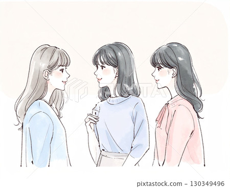 一位奔跑的女人/女孩的水彩/手繪插圖 130349496