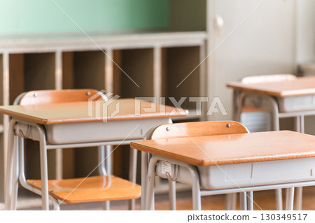 Image of a classroom with a blackboard and school building (lockers) Image of a classroom with a blackboard and school building (lockers) 130349517