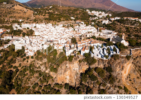 Bird's eye view of Spanish town Casares 130349527