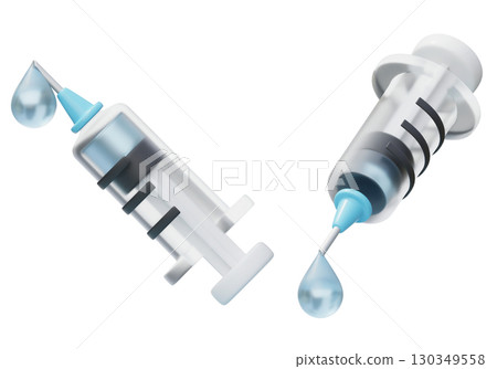Syringe with water drop 3D Icon Graphic 130349558