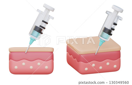 skin barrier with Syringe 3D Icon Graphic skin barrier with Syringe 3D Icon Graphic 130349560