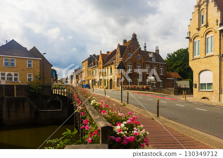 View of streets of town Diksmuide, located in West Flanders region. Belgium View of streets of town Diksmuide, located in West Flanders region. Belgium 130349712