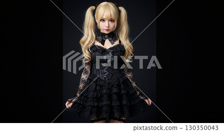 人工智慧生成的哥德式女性夜間穿越城市的圖像 人工智慧生成的哥德式女性夜間穿越城市的圖像 130350043