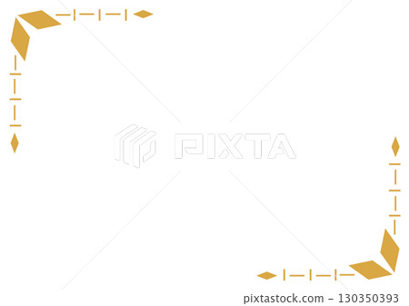 A sleek and modern geometric corner frame featuring a pattern of interconnected golden rhombus and line shapes A sleek and modern geometric corner frame featuring a pattern of interconnected golden rhombus and line shapes 130350393