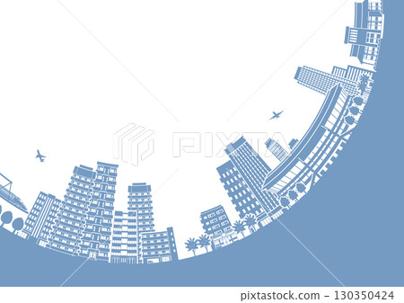 Cityscape silhouette illustration. Big city image illustration. Cityscape silhouette illustration. Big city image illustration. 130350424