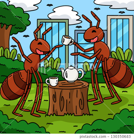 Ants Animal having Tea Colored Illustration  130350683