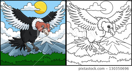 Bird Caique Coloring Page Colored Illustration  130350696