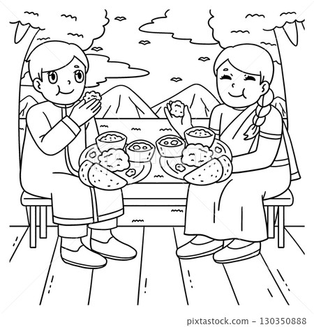 Raksha Bandhan Siblings Eating Coloring Page Raksha Bandhan Siblings Eating Coloring Page 130350888