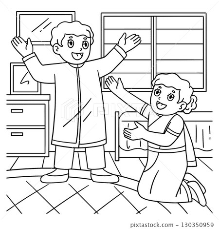 Raksha Bandhan Siblings Telling Stories Coloring Raksha Bandhan Siblings Telling Stories Coloring 130350959
