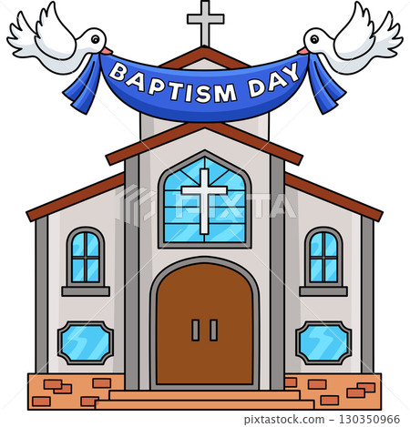 Baptism Day Church Cartoon Colored Clipart Baptism Day Church Cartoon Colored Clipart 130350966