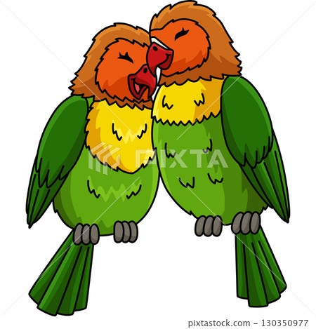 Bird Lovebird Cartoon Colored Clipart Illustration 130350977