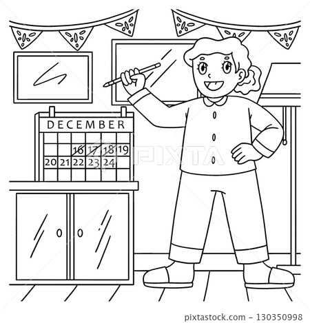 Las Posadas Child Marking Calendar Days Coloring 130350998