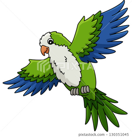 Bird Monk Parakeet Animal Cartoon Colored Clipart  130351045