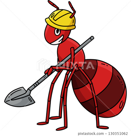 Ant with a Shovel Cartoon Colored Clipart Ant with a Shovel Cartoon Colored Clipart 130351062