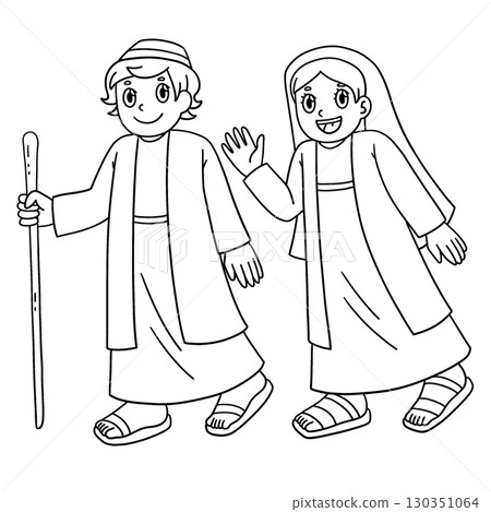 Las Posadas People as Mary and Joseph Isolated Las Posadas People as Mary and Joseph Isolated 130351064