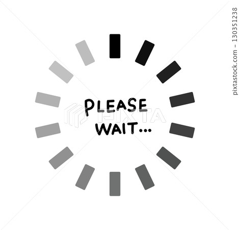 Simple handwritten Please Wait icon 130351238