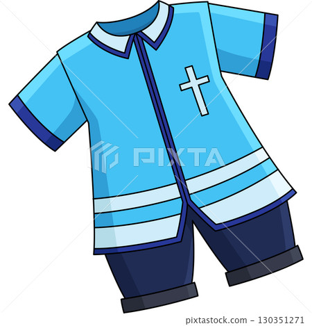 Baptism Baby Boy Clothes Cartoon Colored Clipart Baptism Baby Boy Clothes Cartoon Colored Clipart 130351271