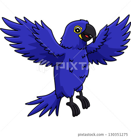 Bird Hyacinth Macaw Cartoon Colored Clipart  130351275
