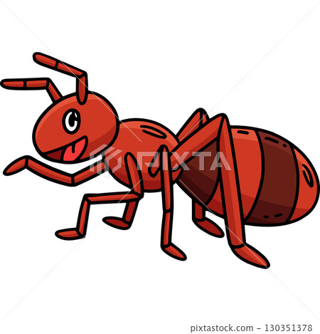 Happy Ant Cartoon Colored Clipart Illustration  130351378