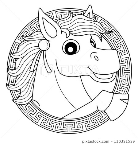 Year of the Horse Happy Chinese New Year Isolated Year of the Horse Happy Chinese New Year Isolated 130351559