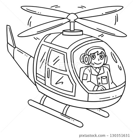 Female Pilot on Helicopter Isolated Coloring Page Female Pilot on Helicopter Isolated Coloring Page 130351631